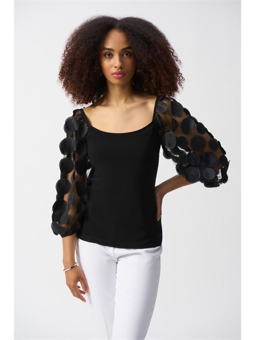 Top in maglia effetto seta con maniche a pois 3D JOSEPH RIBKOFF | 2512731111